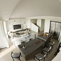 Modern Living Dining Room Interior Design With Sofa Coffee Table Green Wall And Chandelier