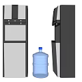 Modern Silver And Black Water Dispensers With Large Water Bottle For Daily Use
