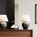 Quiet Wind Table Lamp Pottery Pot Table Lamp Mushroom Table Lamp Vintage Table Lamp Candle Tray 3d model
