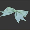 Light Blue Bow Decorative Ornament Set With Shiny Satin Fabric On Black Background