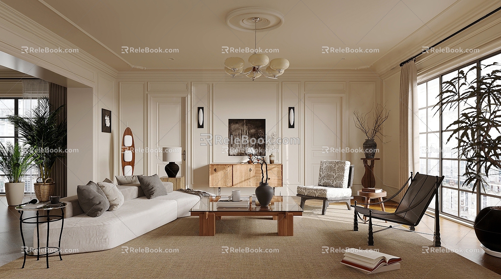 French Home Living Room 3d model