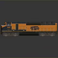 Orange And Black BNSF 453 Freight Locomotive With Metallic Reflective Surface