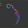 Tactical Karambit Knife With Colorful Blade Black Handle And Ring Guard