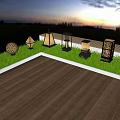 Various Stylish Outdoor Lights Decorating Garden Lawn And Wooden Deck Area