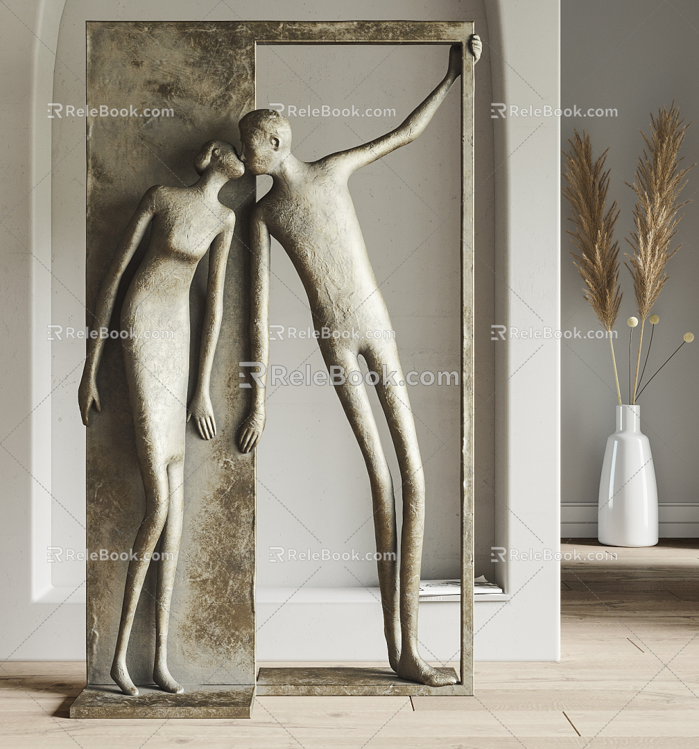 Modern Sculpture Lovers Sculpture 3d model