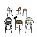 Bar Chair Bar Stool High Stool Combination 3d model