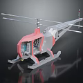 Helicopter Shaped Modern Furniture Design With Red And Gray Accents