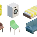 Diverse Furniture Collection Including Wardrobe TV Piano Chair Kids Play Table and Sofa
