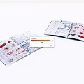 Open Notebook Pages With Hand Drawn Sketches And Red Marks 3d model