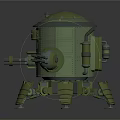 modern turret turntable sci-fi tower defense game tower defense 3d model