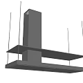 Modern Kitchen Range Hood With Black Stainless Steel Design And Glass Shelf
