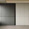 Modern Two Tone Wardrobe Design With Dark Gray And Off White Panels