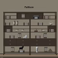 Brown Wooden Etagere with Multiple Shelves Books Vases and Decorative Items