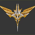 Futuristic Yellow And White Aircraft With Streamlined Geometric Origami Inspired Design