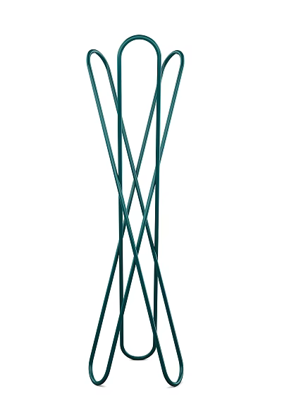 Modern Clothes Hanger With Crossed Metal Rods And Stylish Green Finish For Home Bedroom Organization 3d model