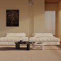 Three-seat sofa 3d model