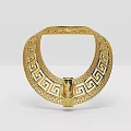 Elegant Gold Bracelet With Intricate Greek Key Pattern And Secure Clasp Design 3d model