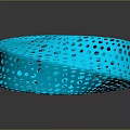 Blue Spiral Glass Sculpture With Perforated Design Modern Decorative Art