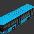 Modern Blue City Bus Exterior Design With Large Windows And Doors