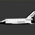 NASA Space Shuttle Orbiter With American Flag White Black Aerospace Design 3d model