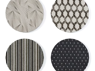 Round Rugs Featuring Geometric Patterns Striped Textures And Modern Lattice Designs 3d model