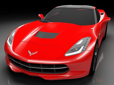 Sleek Red Sports Car Exterior Design With Streamlined Body And LED Headlights 3d model