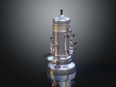 Vintage Design Stainless Steel Kitchen Appliance With Metal Knobs For Modern Kitchen 3d model