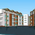 Modern Waterfront Hotel Building Featuring Circular Design Multi Storey Structure And Green Landscaping