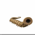 Reconstructed Prehistoric Segmented Creature With Circular Mouthparts And Sharp Spines