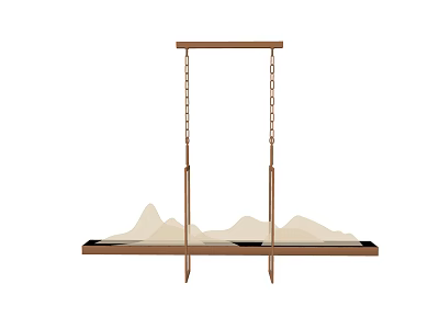 Artistic Modern Chandelier With Mountain Shape And Metal Chain Hanging Design 3d model