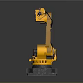Yellow Industrial Robotic Arm with Rotating Joints Stable Base and Precision Gripper Tool