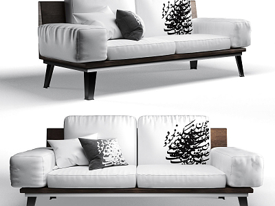 modern double sofa 3d model