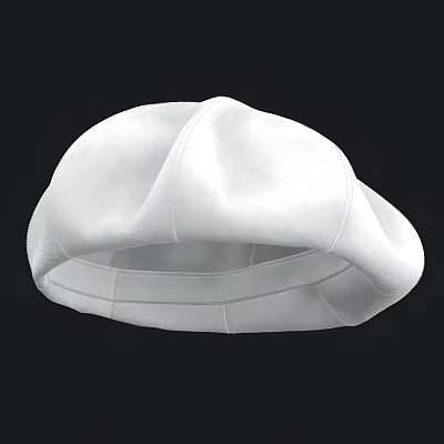 White Beret Hat With Soft Fabric And Classic Stitched Design Details 3d model White Beret Hat With Soft Fabric And Classic Stitched Design Details 3d model