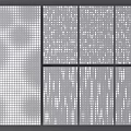 Gradient orifice plate random punching plate perforated wall plate luminous punching plate hollow plate punching plate partition punching aluminum plate gradient luminous plate background 3d model