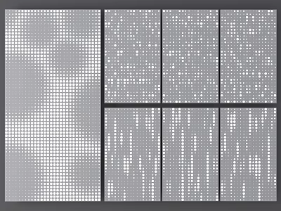 Gradient orifice plate random punching plate perforated wall plate luminous punching plate hollow plate punching plate partition punching aluminum plate gradient luminous plate background 3d model