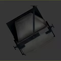 Projection Surveillance System With Mounting Arm And Monitor Screen Displaying Footage