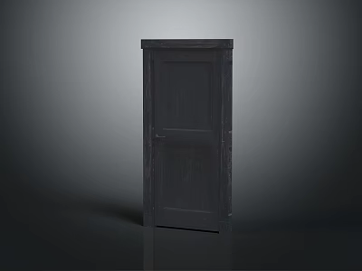 Modern Dark Wooden Cabinet With Minimalist Design And Single Door Structure 3d model