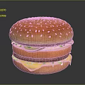 Double Cheeseburger With Sesame Seed Bun Lettuce Patty Cheese And Pickles