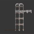 Industrial Railroad Tower Structure With Multi Level Platform And Railroad Track