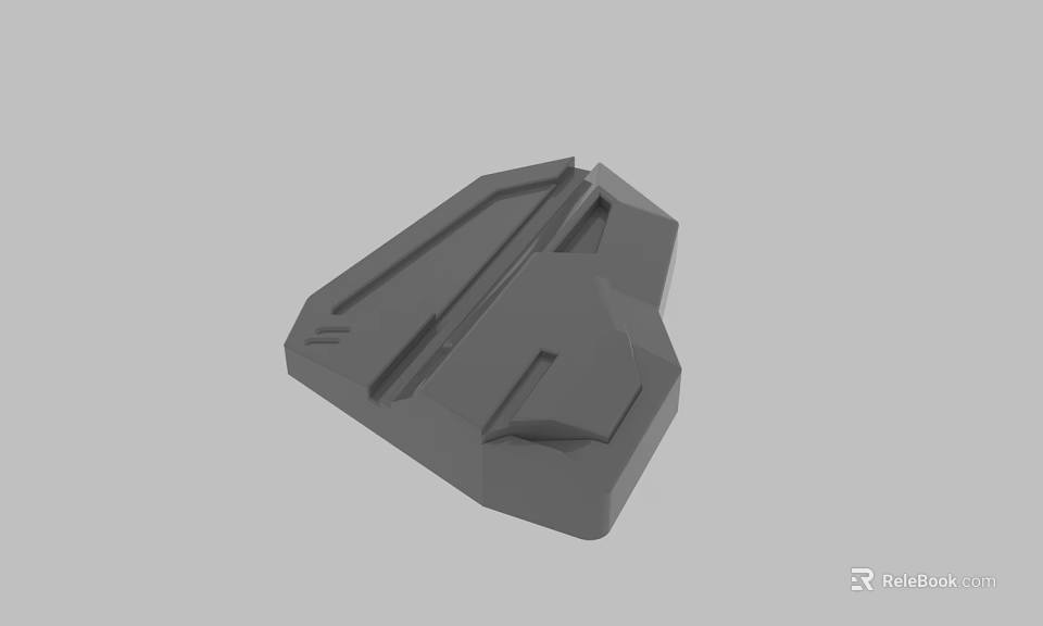 Grey Abstract 3D Geometric Model With Polyhedral Structure And Surface Details 3d model