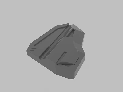 Grey Abstract 3D Geometric Model With Polyhedral Structure And Surface Details 3d model