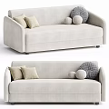 Modern Light Gray Two Seater Sofa With Soft Throw Pillows And Smooth Upholstery 3d model