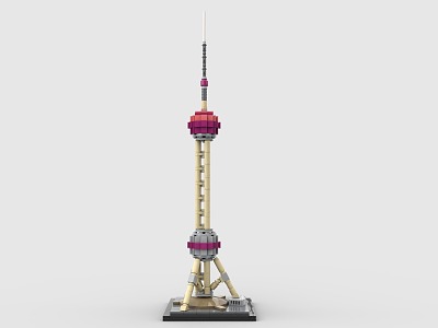 LEGO toy blocks Shanghai Oriental Pearl TV Tower Shanghai City Landmark 3d model