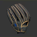 High Quality Professional Leather Baseball Glove With Dark And Yellow Stitching Design