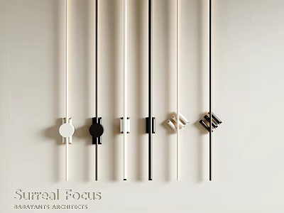 Modern Minimalist Wall Lamps With Black And White Linear Design For Interior Lighting 3d model