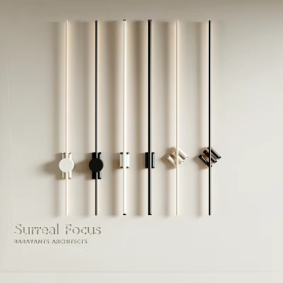 Modern Minimalist Wall Lamps With Black And White Linear Design For Interior Lighting 3d model