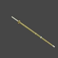 Japanese Katana Weapon With Golden Scabbard White Wrapped Handle And Ornate Details