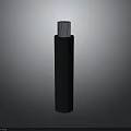 Sleek Black Cylindrical Daily Life Item With Silver Top Container Design