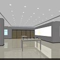 Digital Store Interior With Spacious Layout Display Tables And Shelves Featuring Digital Products