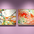 Colorful Abstract Paintings Collection With Vibrant Patterns And Wall Decor 3d model